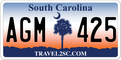 SC license plate AGM425