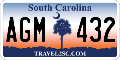 SC license plate AGM432
