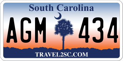 SC license plate AGM434