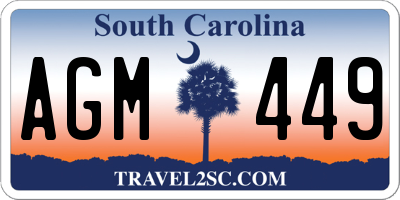 SC license plate AGM449