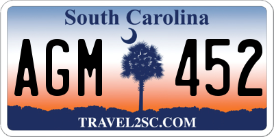SC license plate AGM452