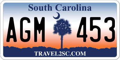 SC license plate AGM453
