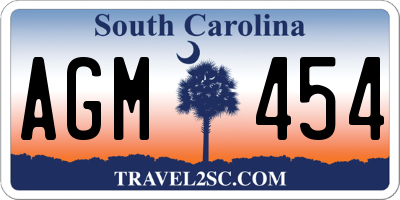 SC license plate AGM454