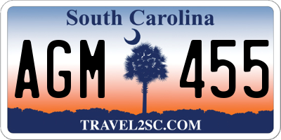 SC license plate AGM455