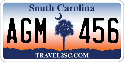 SC license plate AGM456