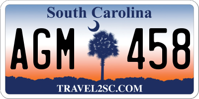 SC license plate AGM458