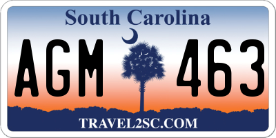SC license plate AGM463