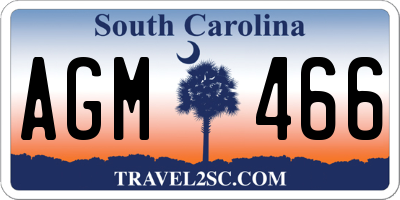 SC license plate AGM466