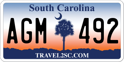 SC license plate AGM492