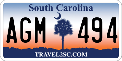 SC license plate AGM494