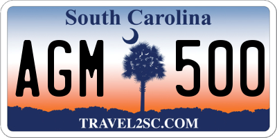 SC license plate AGM500