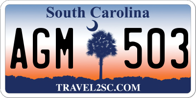 SC license plate AGM503