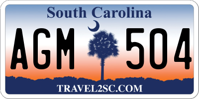SC license plate AGM504