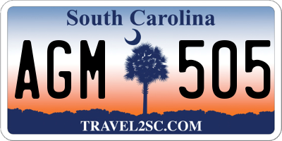 SC license plate AGM505