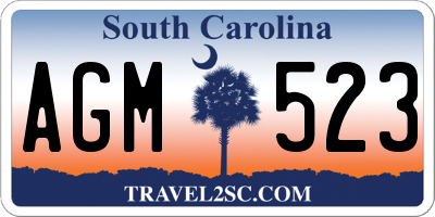 SC license plate AGM523