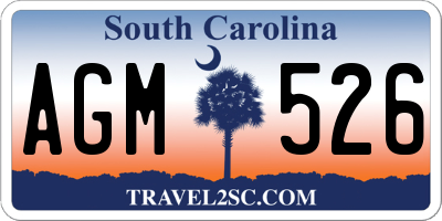 SC license plate AGM526