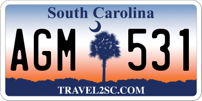SC license plate AGM531