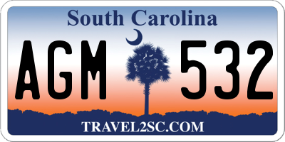 SC license plate AGM532