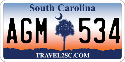 SC license plate AGM534
