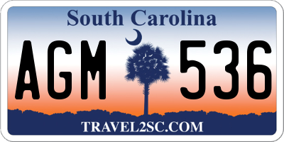 SC license plate AGM536