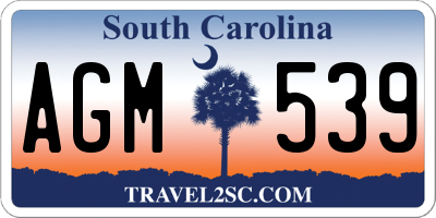 SC license plate AGM539