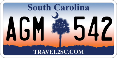 SC license plate AGM542