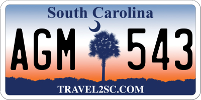 SC license plate AGM543