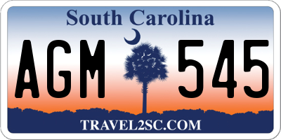 SC license plate AGM545