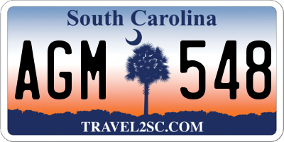 SC license plate AGM548