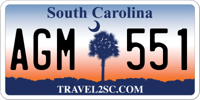 SC license plate AGM551