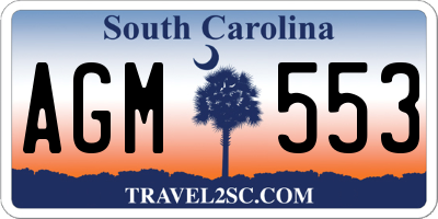 SC license plate AGM553