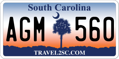 SC license plate AGM560