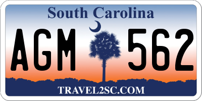 SC license plate AGM562