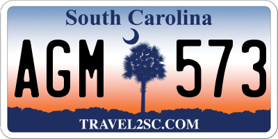SC license plate AGM573