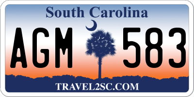 SC license plate AGM583