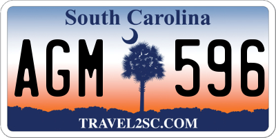SC license plate AGM596