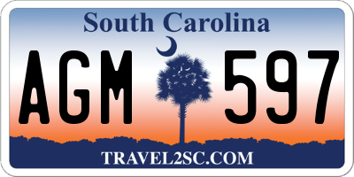 SC license plate AGM597