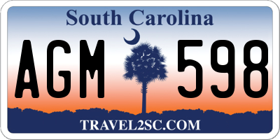 SC license plate AGM598