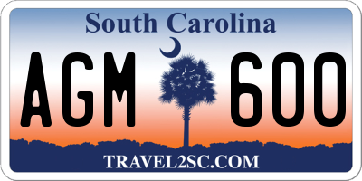 SC license plate AGM600