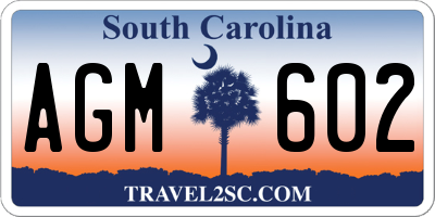 SC license plate AGM602