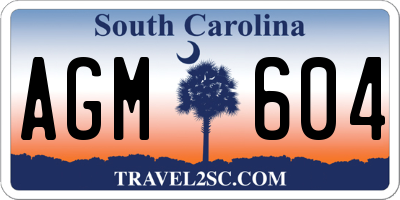 SC license plate AGM604