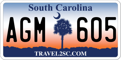 SC license plate AGM605