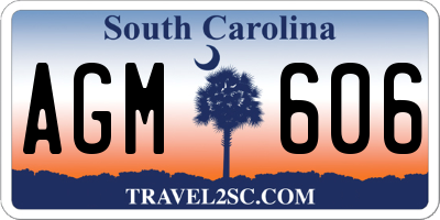 SC license plate AGM606
