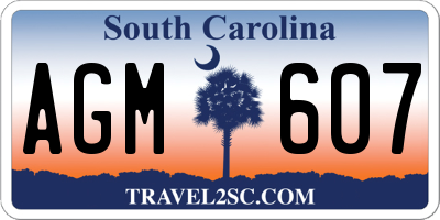 SC license plate AGM607
