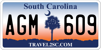 SC license plate AGM609