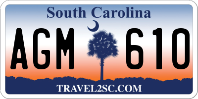 SC license plate AGM610