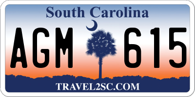 SC license plate AGM615
