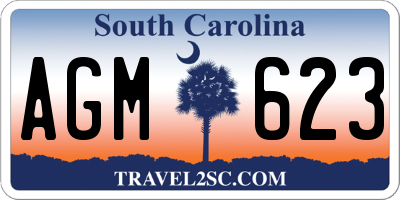 SC license plate AGM623