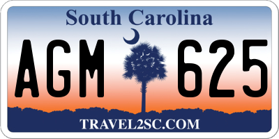 SC license plate AGM625