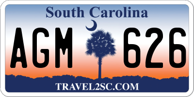 SC license plate AGM626